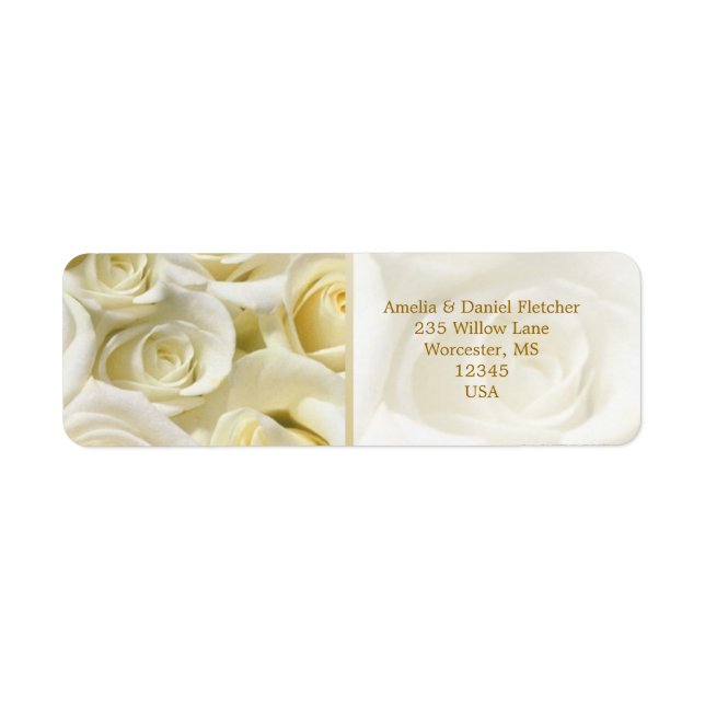 Étiquette de retour roses crème blanche (Devant)