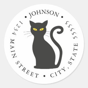 Étiquette de retour Silhouette Chat Noir