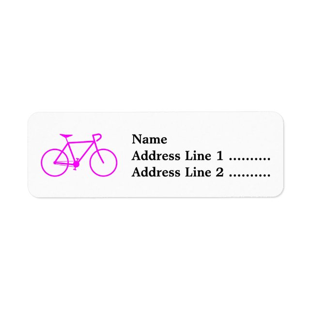 Étiquette de retour Silhouette de vélo rose (Devant)