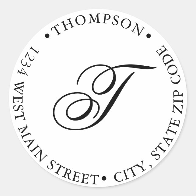 Étiquette de retour simple Monogramme (Devant)