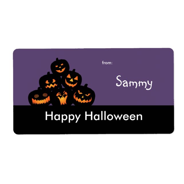 Étiquette de sac de traitement Halloween (Devant)