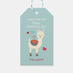Étiquette de Saint-Valentin de lama