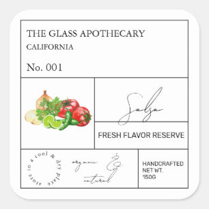 Étiquette de salsa apothecaire