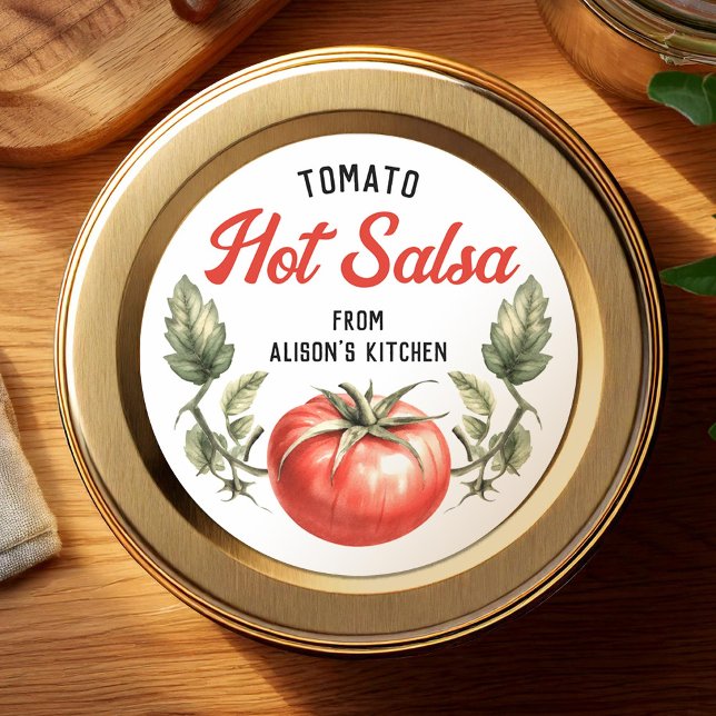 Étiquette de salsa chaude tomate personnalisée ave (Créateur téléchargé)