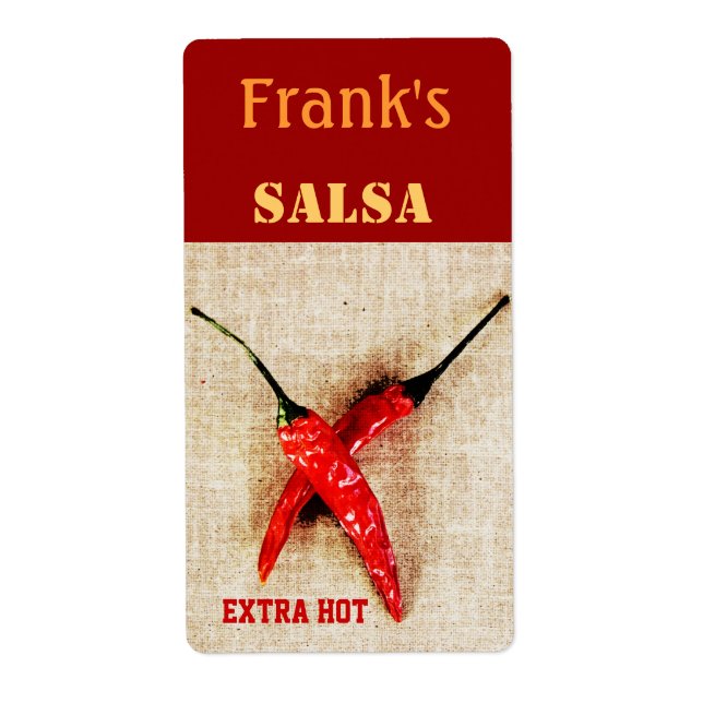 étiquette de salsa de poivron rouge (Devant)