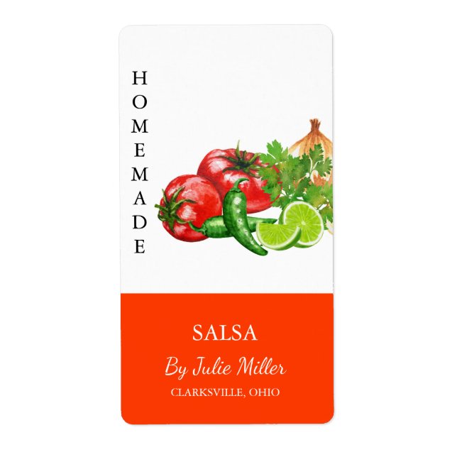 Étiquette de salsa maison moderne (Devant)