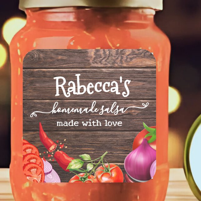 Étiquette de salsa maison rustique (Créateur téléchargé)