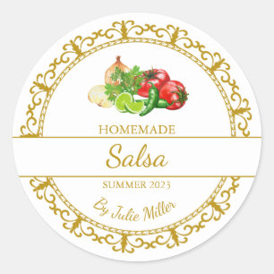 Étiquette de salsa maison vintage Gold