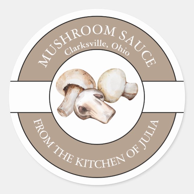 Étiquette de sauce aux champignons (Devant)