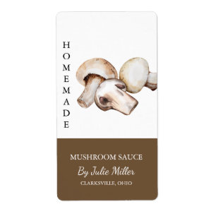 Étiquette de sauce aux champignons maison moderne