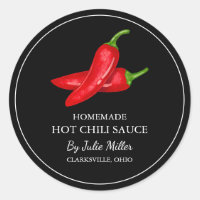 Étiquette de sauce chaud maison simple
