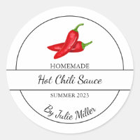 Étiquette de sauce chaud maison simple
