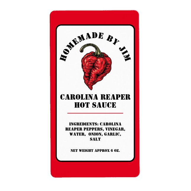 Étiquette de sauce chaude poivron à papier de Caro (Créateur téléchargé)