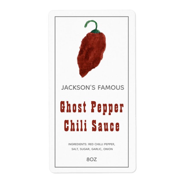 Étiquette de sauce de sauce chaud maison Fantôme P (Devant)