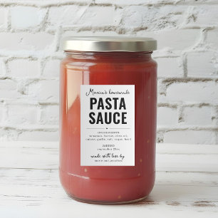 Étiquette de sauce pour pâtes personnalisée fait m