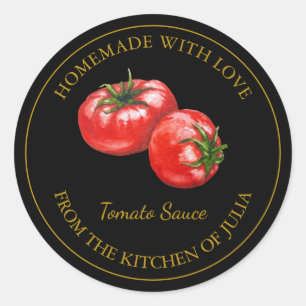 Étiquette de sauce tomate maison en or   Noir