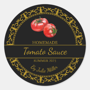 Étiquette de sauce tomate vintage or fait maison