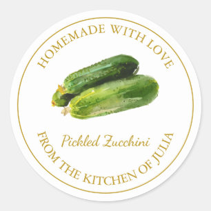 Étiquette de saucisse à courgette maison en or B