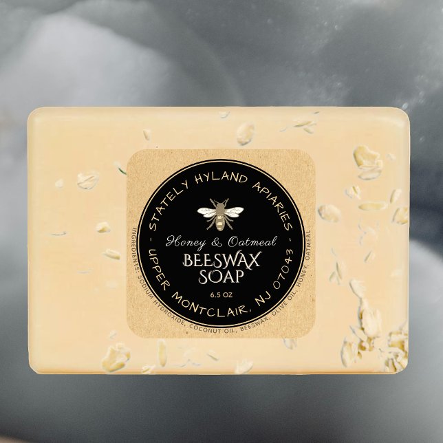 Étiquette de savon à la cire d'abeille manuscrite  (Créateur téléchargé)