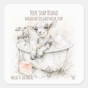 Étiquette de savon artisanal au lait de chèvre pou