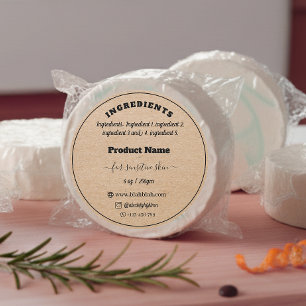 Étiquette de savon artisanal en papier Kraft