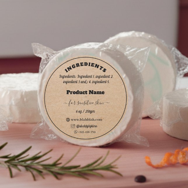 Étiquette de savon artisanal en papier Kraft (Créateur téléchargé)
