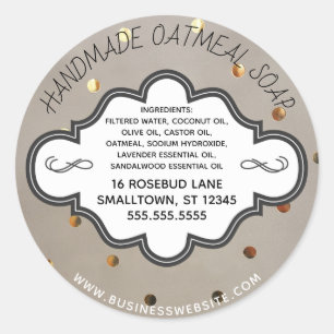 Étiquette de savon artisanal Kraft Pois de papier 