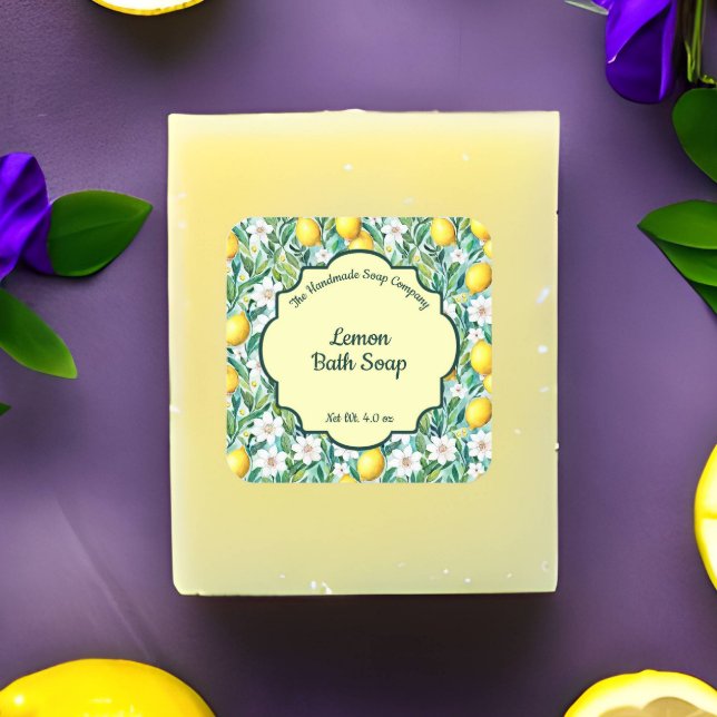 Étiquette de savon au citron, cosmétiques et produ (Créateur téléchargé)