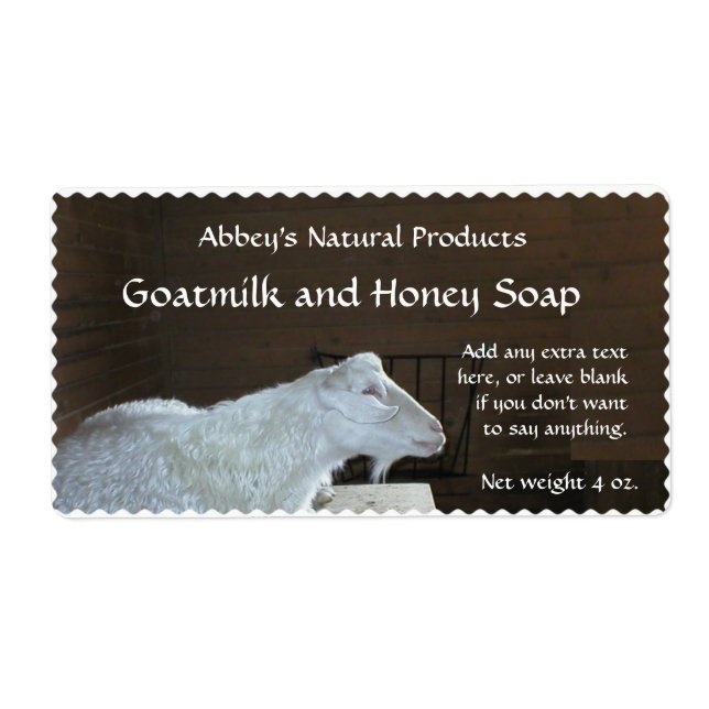 Étiquette de savon au lait de chèvre - 1 (Devant)