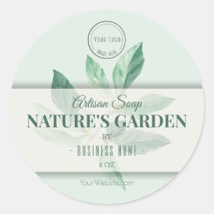 Étiquette de savon de beauté naturelle feuille ver