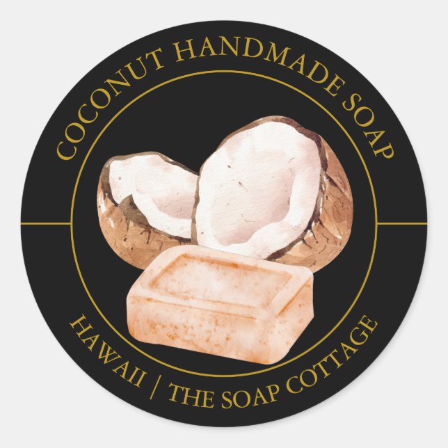 Étiquette de savon de coco (Devant)