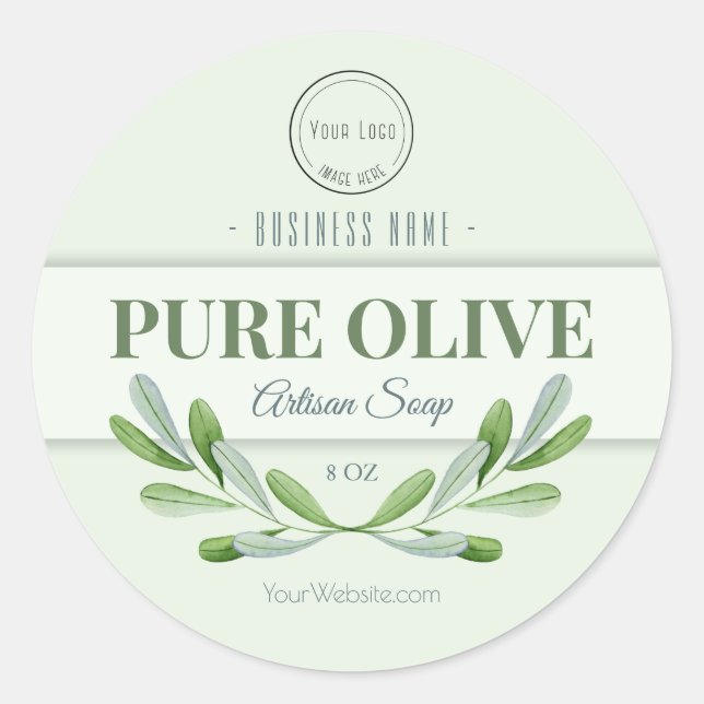 Étiquette de savon d'huile d'olive sticker étiquet (Devant)