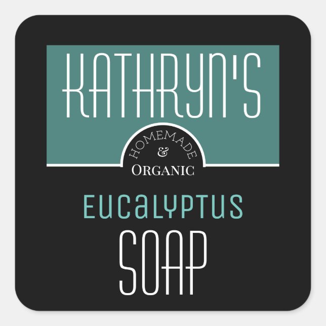 Étiquette de savon Eucalyptus personnalisé (Devant)