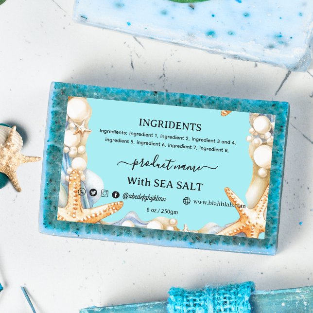 ÉTIQUETTE de savon maison SEL SEA Rectangle (Créateur téléchargé)