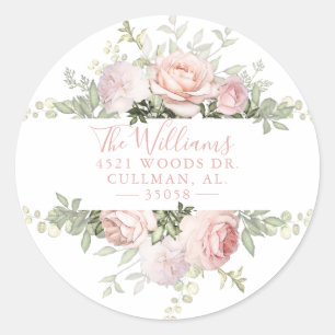 Étiquette de sceau d'adresse de retour floral de p