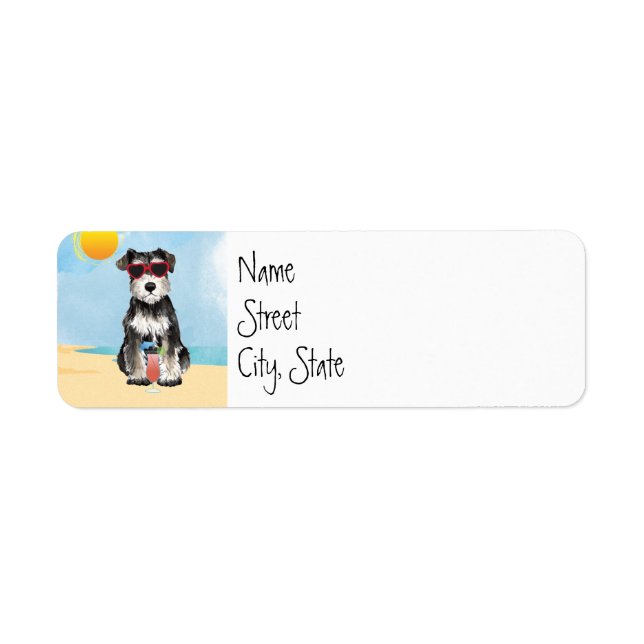 Étiquette de Schnauzer miniature d'été (Devant)