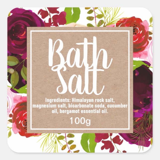 Étiquette de sel de bain personnalisable (Devant)