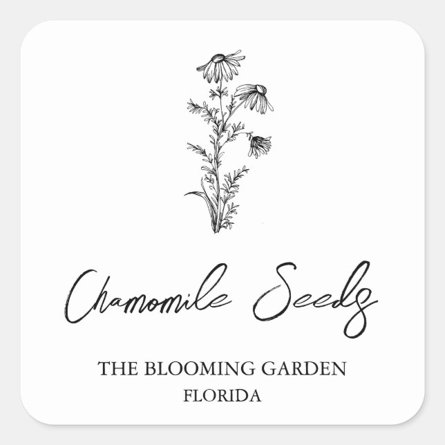 Étiquette de semences Chamomile (Devant)