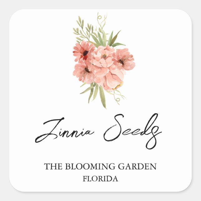 Étiquette de semences Zinnia (Devant)