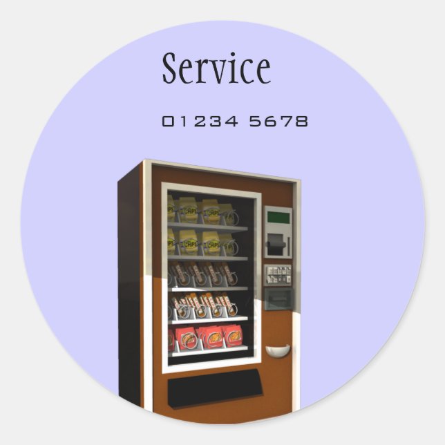 étiquette de service de machine distributrice (Devant)