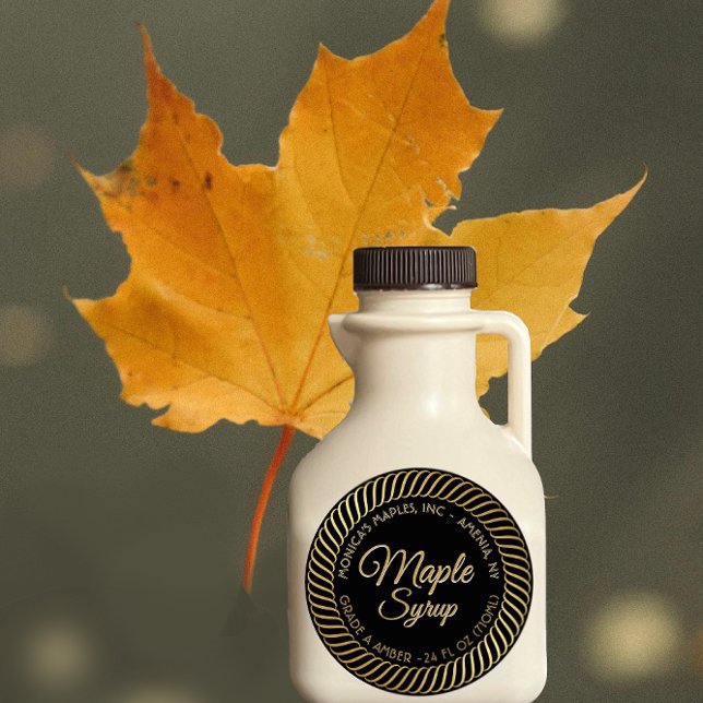 Étiquette de sirop d'érable à la frontière de la s (Créateur téléchargé)