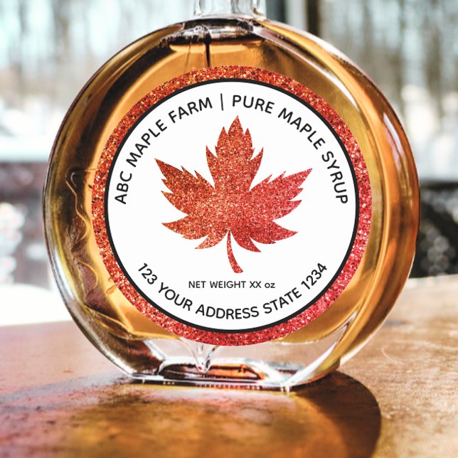 Étiquette de sirop d'érable feuille d'érable paill (Créateur téléchargé)