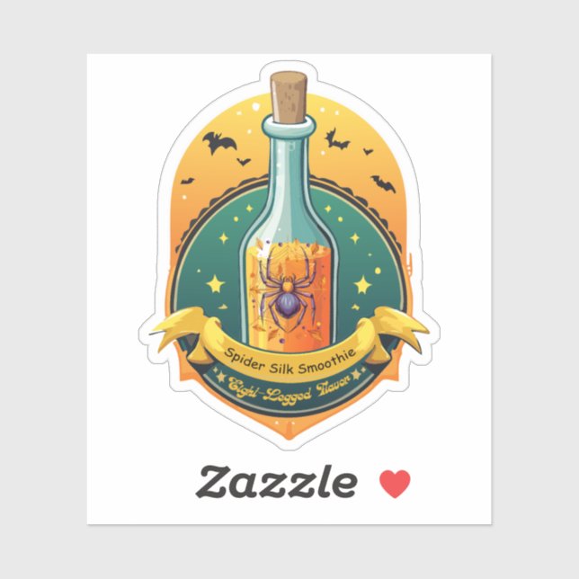 Étiquette de Smoothie en Soie d'Araignée Potions d (Feuille)