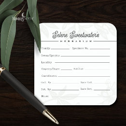 Étiquette de spécimen d'herbier botanique vintage 