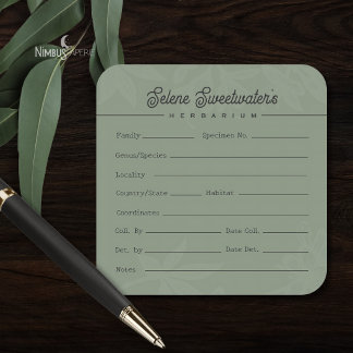 Étiquette de spécimen d'herbier botanique vintage
