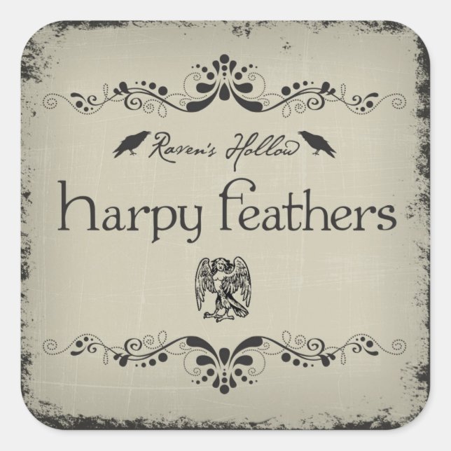 Étiquette de sticker pour sautoirs Harpy Halloween (Devant)