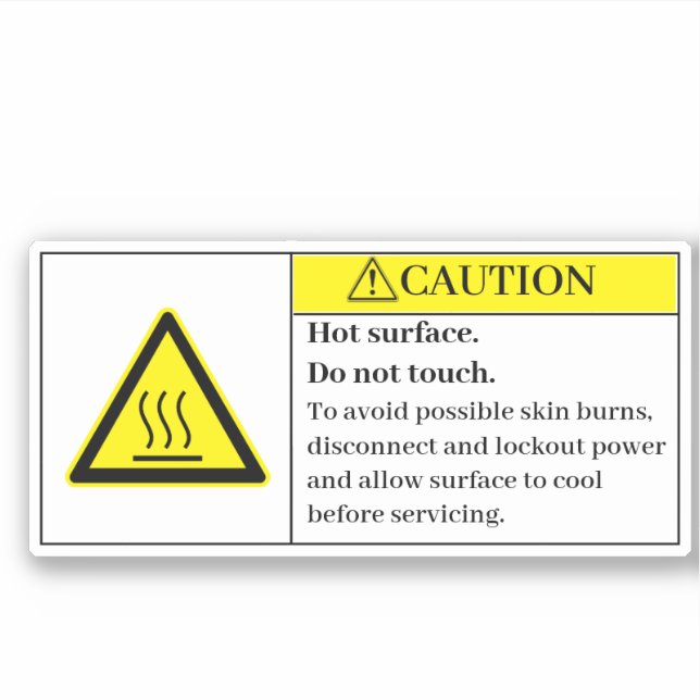 Étiquette de surface chaude de mise en garde (Devant)
