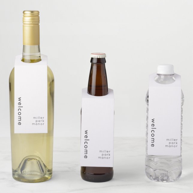 Étiquette de suspension de bouteille de bienvenue  (En situation)