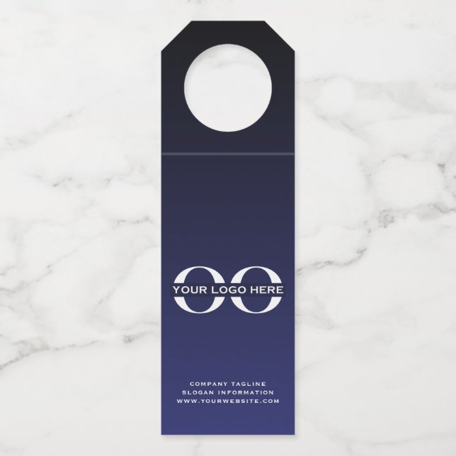 Étiquette de suspension de bouteille Navy avec log (Devant)