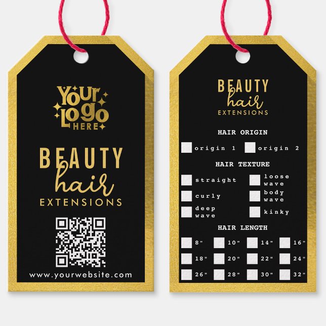 Étiquette de suspension pour emballage d'extension (Hair Extensions Packaging Hang Tag Hair Brand Logo)